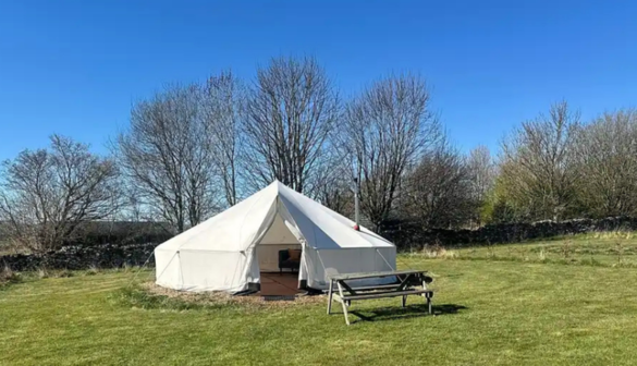bell tent glamping Derbyshire